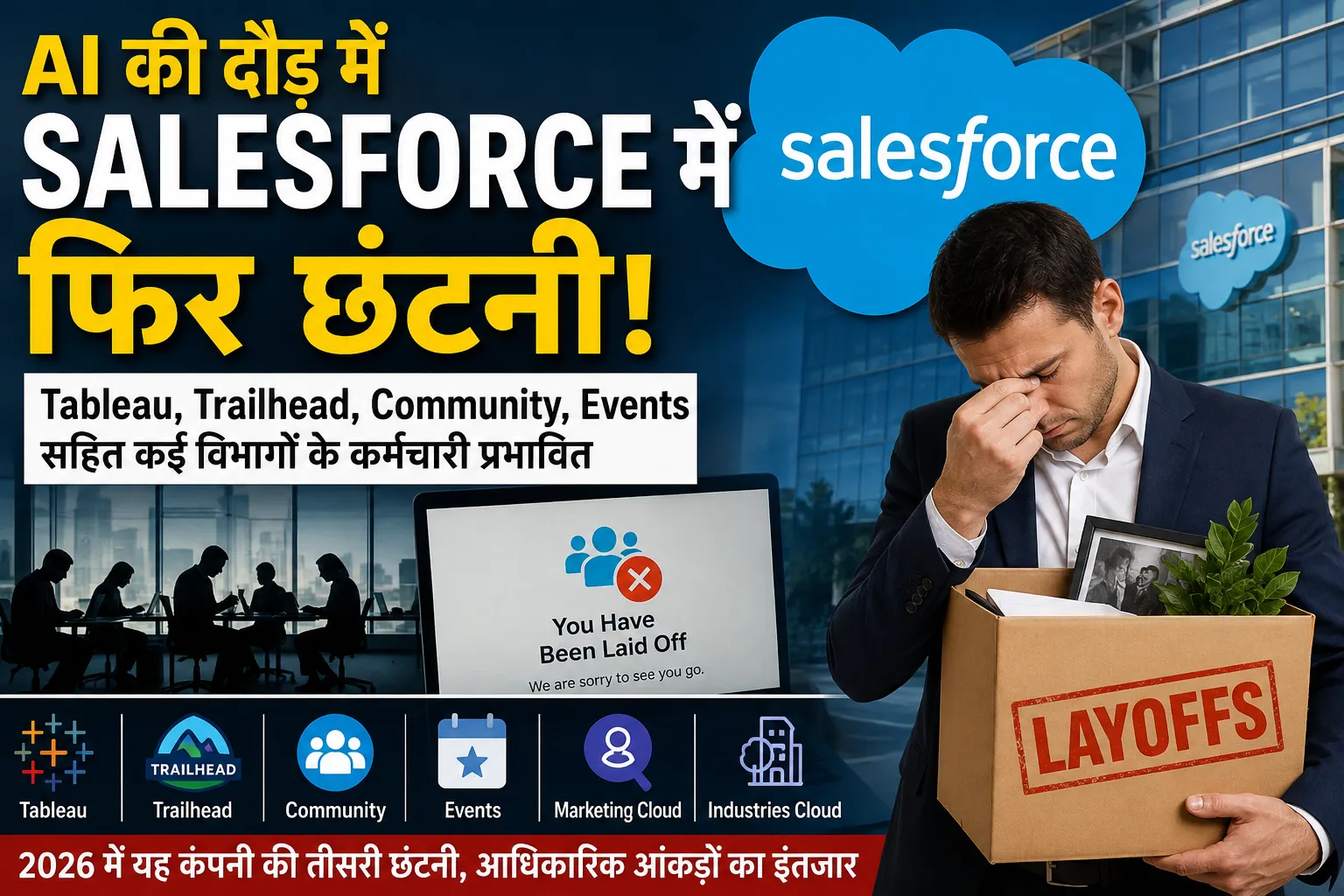 Salesforce में तीसरी बार कर्मचारियों पर गिरी गाज, कई अहम टीमें प्रभावित