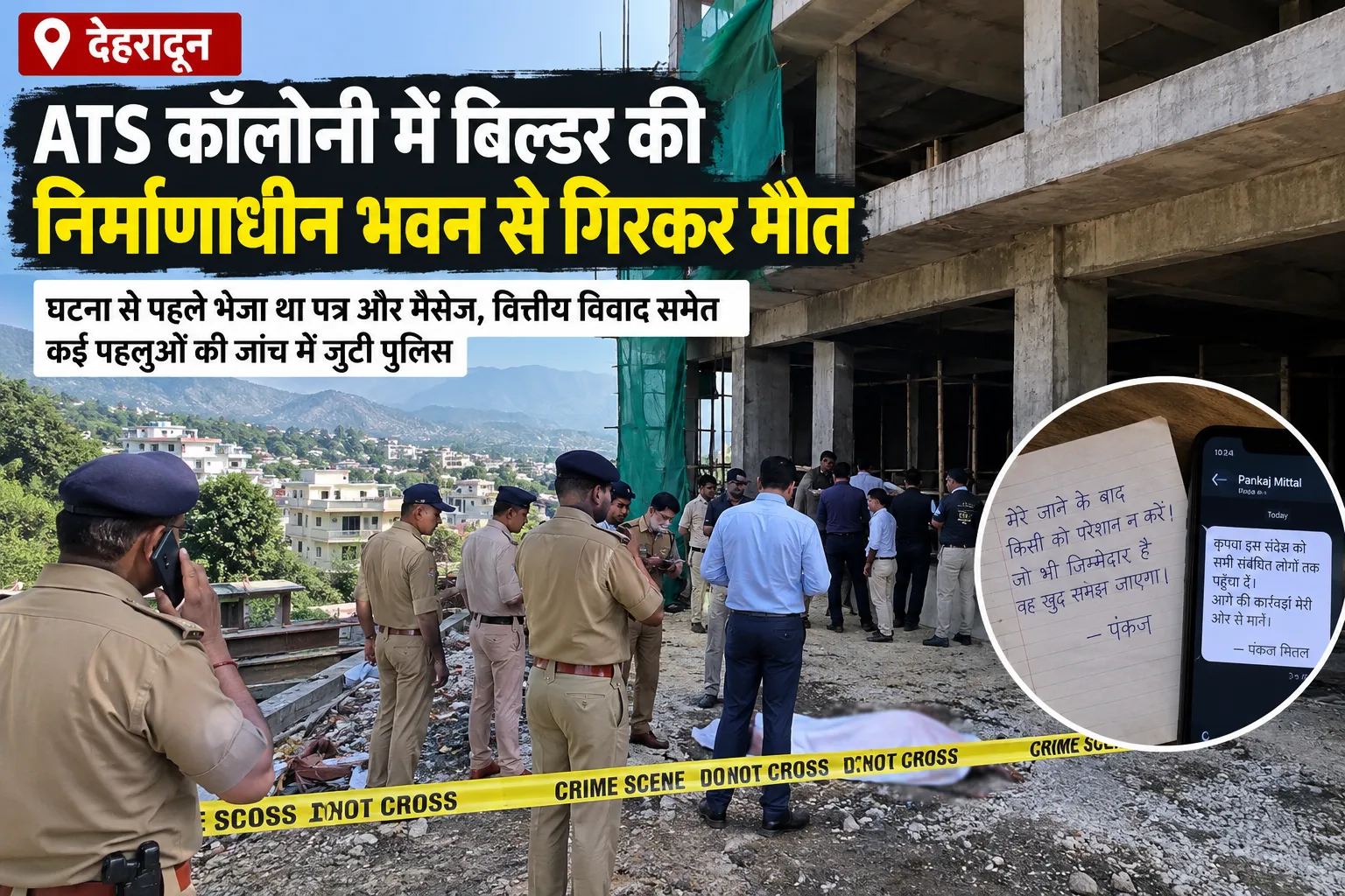 देहरादून: ATS कॉलोनी में बिल्डर की मौत से मचा हड़कंप, पांचवीं मंजिल से लगाई छलांग